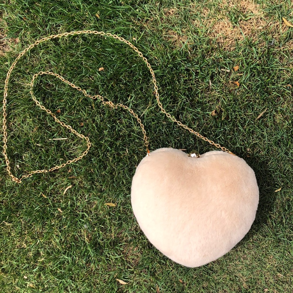 Soft heart shaped crossbody purse